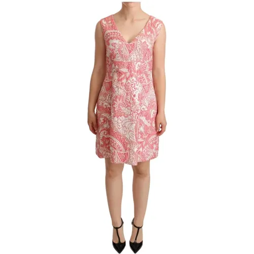 Floral Jacquard Pleated Sheath Dress , female, Sizes: XS - Dolce & Gabbana Pre-owned - Modalova