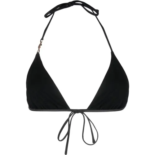 Schwarzes Medusa Triangle Bikini Top , Damen, Größe: L - Versace - Modalova