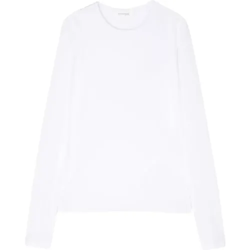 Weißes Jersey T-Shirt Regular Fit , Damen, Größe: S - SPORTMAX - Modalova