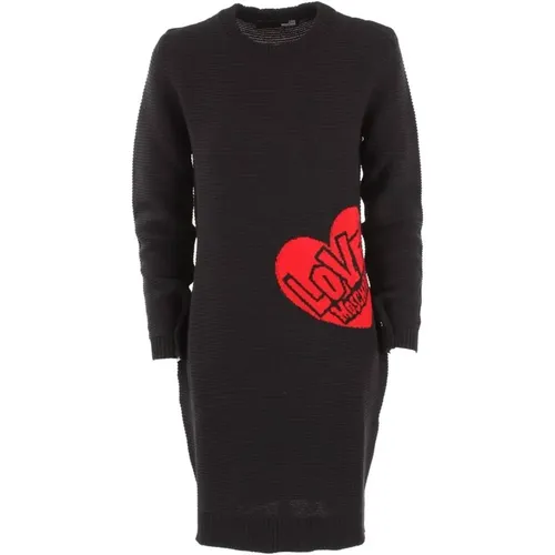 Schickes Strickkleid mit Herzmuster - Love Moschino - Modalova