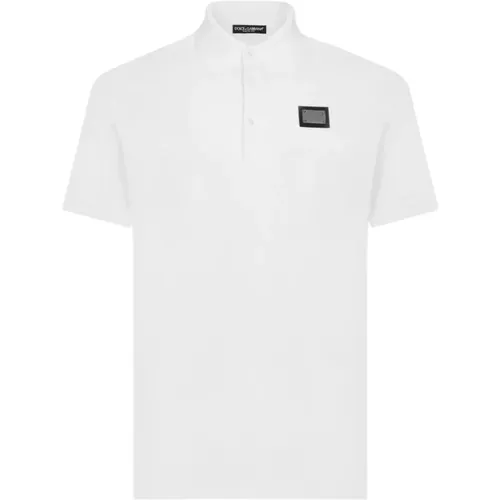 Weißes Baumwoll Front Logo T-shirt , Herren, Größe: M - Dolce & Gabbana - Modalova