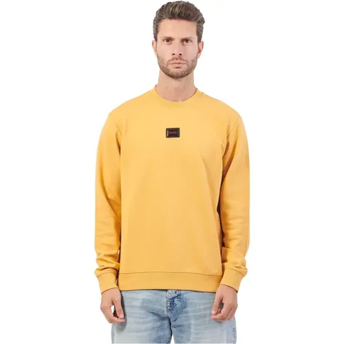 Goldener Terry Baumwollpullover Diragol , Herren, Größe: M - Hugo Boss - Modalova