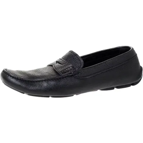 Pre-owned Leather flats , female, Sizes: 10 1/2 UK - Prada Vintage - Modalova