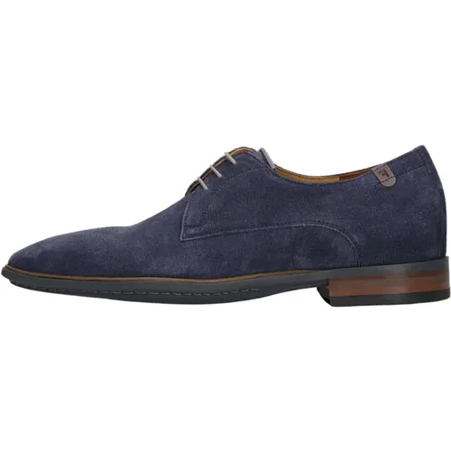 Blaue Wildleder Business Schuhe Sfm-30295 , Herren, Größe: 41 1/3 EU - Floris van Bommel - Modalova