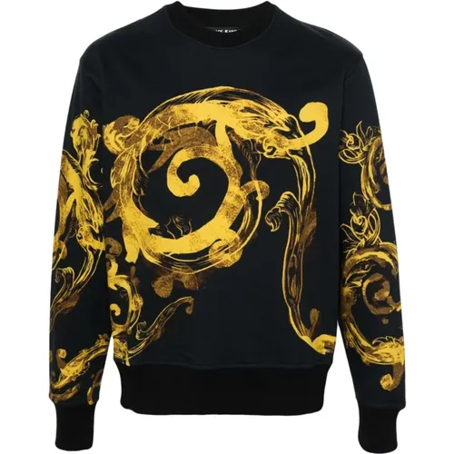 Schwarzer Fleece Panel Barock Pullover - Versace Jeans Couture - Modalova