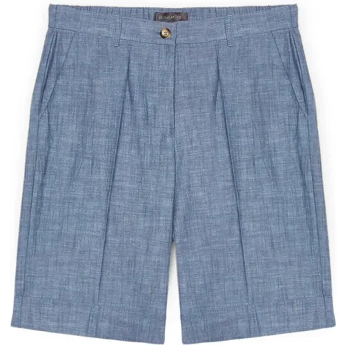 Sommer Chambray Shorts , Damen, Größe: 3XL - Elena Mirò - Modalova