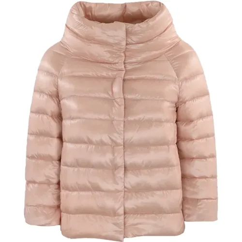 Rosa Nylon Ultraleicht Daunenmantel , Damen, Größe: XS - Herno - Modalova