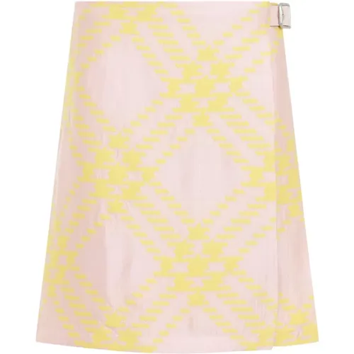 Pink Purple Wrap Skirt , female, Sizes: XS, 2XS - Burberry - Modalova