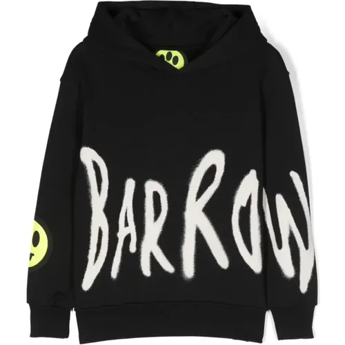 Kinderhoodie, Schwarze Baumwolle, Graffiti-Stil - BARROW - Modalova