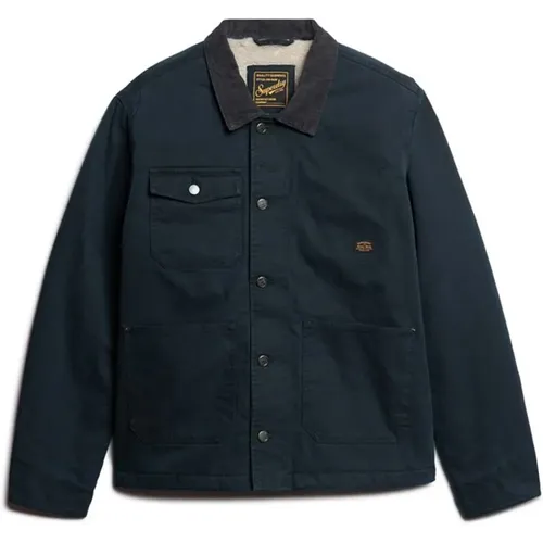 Dunkelblaue Jacke , Herren, Größe: L - Superdry - Modalova