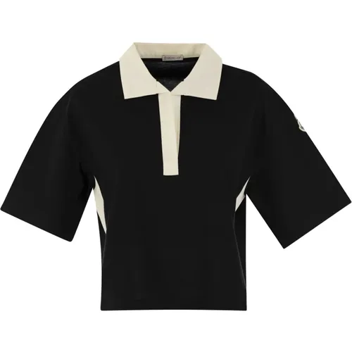 Oversized Polo Shirt Jersey Poplin , Damen, Größe: M - Moncler - Modalova