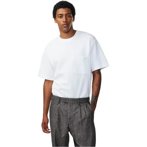 Weiches Baumwoll-Modal-Taschen-T-Shirt , Herren, Größe: M - Nn07 - Modalova