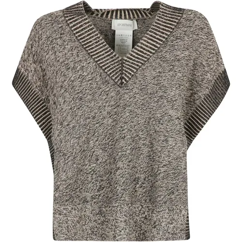 Schwarzes Stilvolles Top Pullover Tank , Damen, Größe: L - SPORTMAX - Modalova