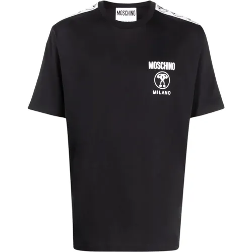 T-shirt with Logo Print , male, Sizes: M - Moschino - Modalova