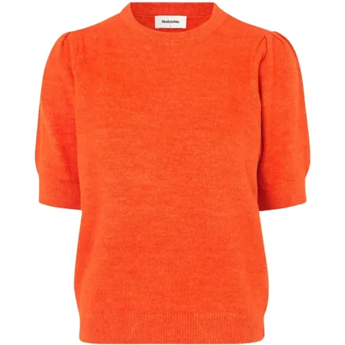 Red Knit Puff Sleeve Sweater , female, Sizes: XS, S - Modström - Modalova
