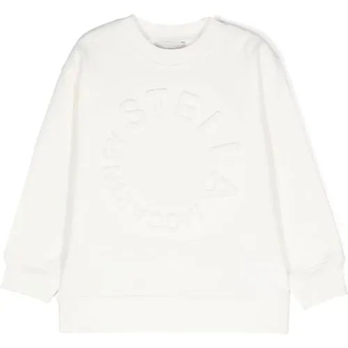 Weißer Pullover mit geprägtem Logo - Stella Mccartney - Modalova