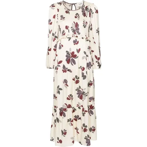 Butterfly Print Beige Day Dress , female, Sizes: M - BA&SH - Modalova