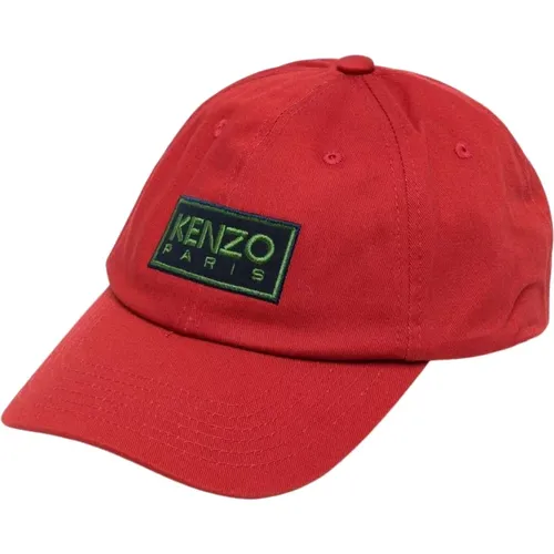 Rote Kappe mit Besticktem Logo - Kenzo - Modalova