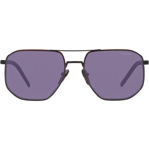 Quadratische Metallsonnenbrille , unisex, Größe: 57 MM - Prada - Modalova