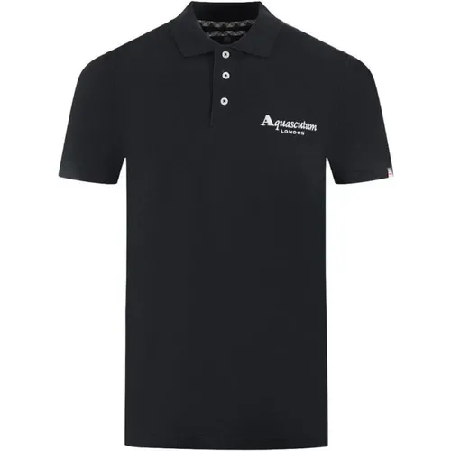 Polo-Shirt aus Baumwolle mit Kontrastlogo , Herren, Größe: XL - Aquascutum - Modalova