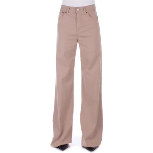 Trousers with Logo Back Pocket , female, Sizes: W26, W30, W29, W31, W27, W25, W28 - Dondup - Modalova