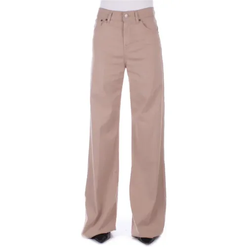 Trousers with Logo Back Pocket , female, Sizes: W26, W31, W27, W28 - Dondup - Modalova