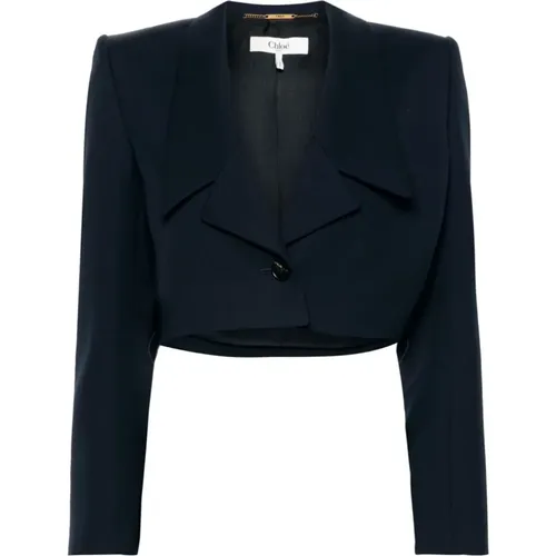 Wool Jacket Peak Lapels , female, Sizes: M - Chloé - Modalova