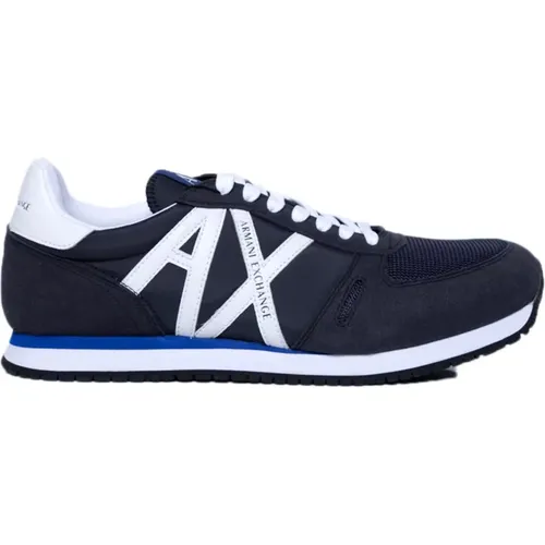 Blaue Print Sportliche Sneakers Herren , Herren, Größe: 40 1/2 EU - Armani Exchange - Modalova