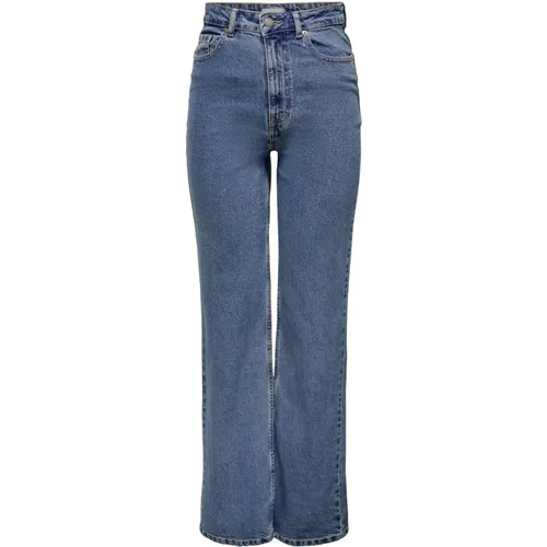 Blaue Plain Zip Button Jeans Damen , Damen, Größe: W31 L32 - Only - Modalova