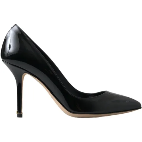 Wunderschöne Schwarze Leder High Heels , Damen, Größe: 35 1/2 EU - Dolce & Gabbana - Modalova