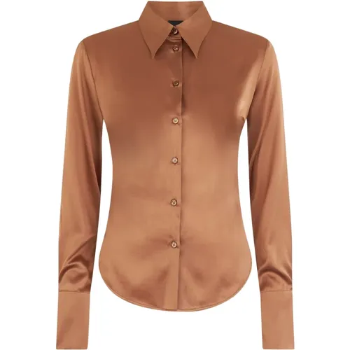 Silk Long Sleeve Shirt , female, Sizes: 2XS - pinko - Modalova
