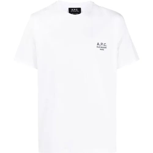 Cotton T-shirt with Printed Logo - S , male, Sizes: 2XL - A.p.c. - Modalova