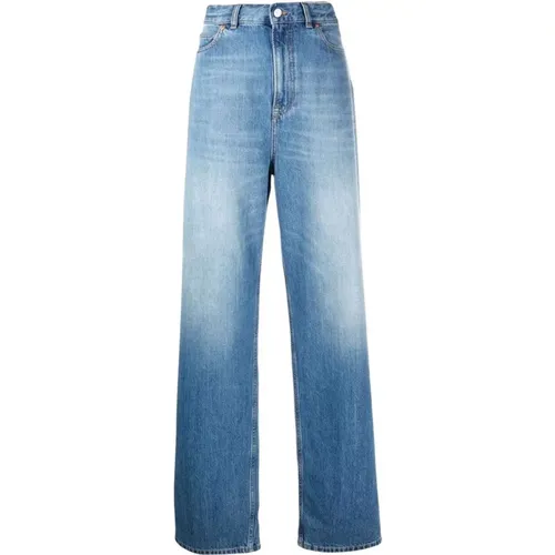 Blaue Archive Patch Jeans für Frauen , Damen, Größe: W26 - Valentino - Modalova