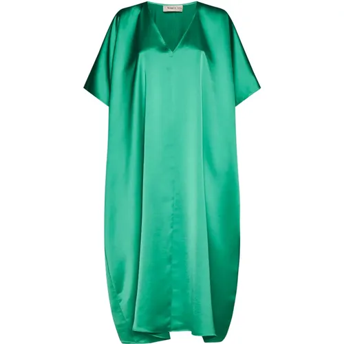 Grünes Kaftan Kleid , Damen, Größe: 2XS - Blanca Vita - Modalova