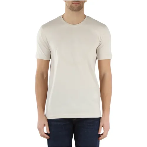 Cotton Logo Embossed T-shirt , male, Sizes: L, S - Emporio Armani EA7 - Modalova
