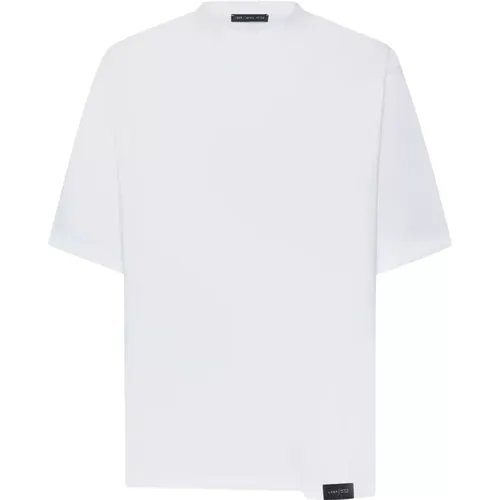 Weiße Baumwoll-T-Shirt mit Logo-Tag , Herren, Größe: XL - Low Brand - Modalova