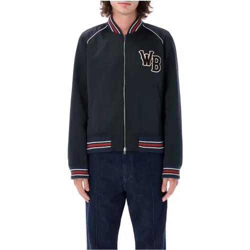 Navy Marvel Varsity Jacke Aw24 - WALES BONNER - Modalova