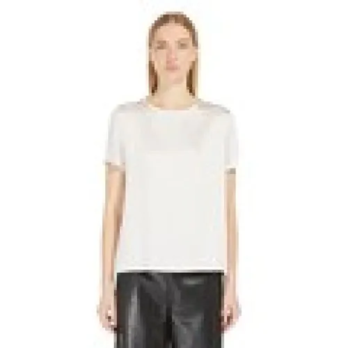 Elegantes T-Shirt mit kurzen Ärmeln und Rundhalsausschnitt , Damen, Größe: S - Max Mara - Modalova