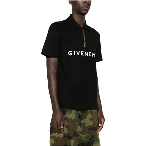 Zip-Up Polo Shirt for Men , male, Sizes: S - Givenchy - Modalova