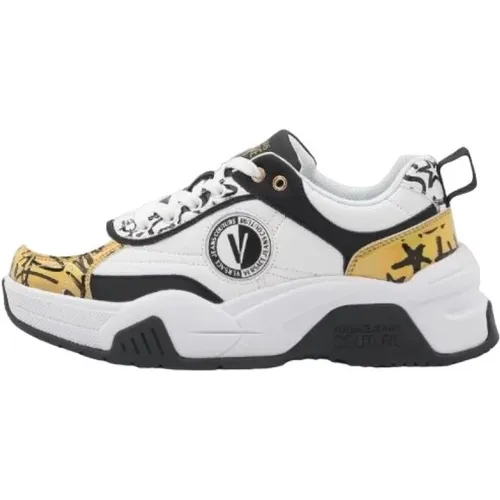 Sneakers with Gold Details , male, Sizes: 8 UK - Versace Jeans Couture - Modalova