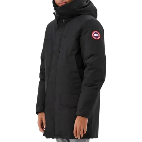 Langer Schwarzer Winterparka - Canada Goose - Modalova