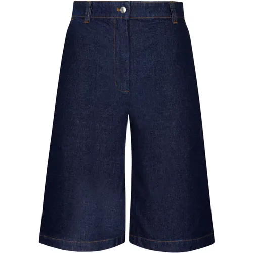 Indigo Workwear Denim Bermuda Shorts - Maison Kitsuné - Modalova