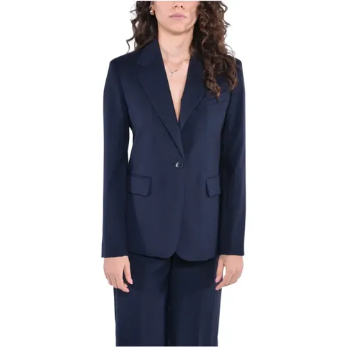 Woll-Stretch-Blazer mit Einkerbung Revers , Damen, Größe: M - Max Mara Weekend - Modalova