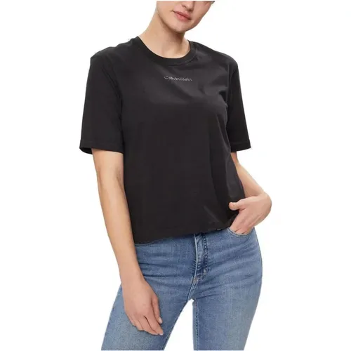 Damen T-Shirt Frühling/Sommer Kollektion , Damen, Größe: XS - Calvin Klein - Modalova