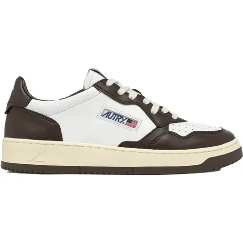 Leder Medalist Sneakers Weiß/Braun , Herren, Größe: 41 EU - Autry - Modalova