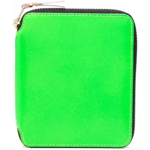 Grüne Fluoreszierende Lederbrieftasche - Comme des Garçons - Modalova