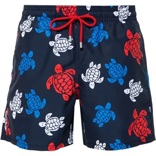 Sea Clothing Blue Turtle Print Swim Shorts , male, Sizes: 2XL - Vilebrequin - Modalova
