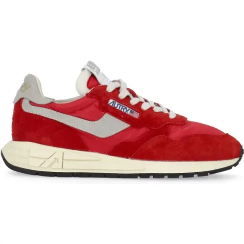 Rote Sneakers aus genarbtem Leder für Männer - Autry - Modalova