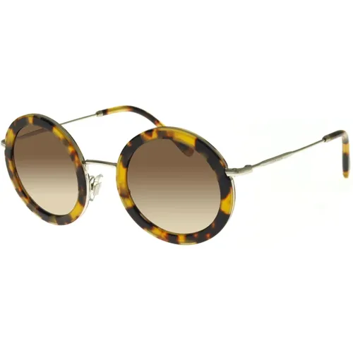 Blonde Havana Sunglasses , female, Sizes: 48 MM - Miu Miu - Modalova