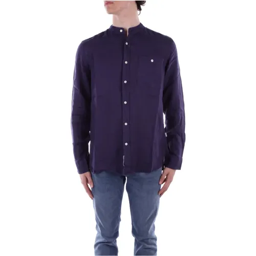 Button-Up Shirt Linen Front Pocket , male, Sizes: XL, L, S, M - Woolrich - Modalova